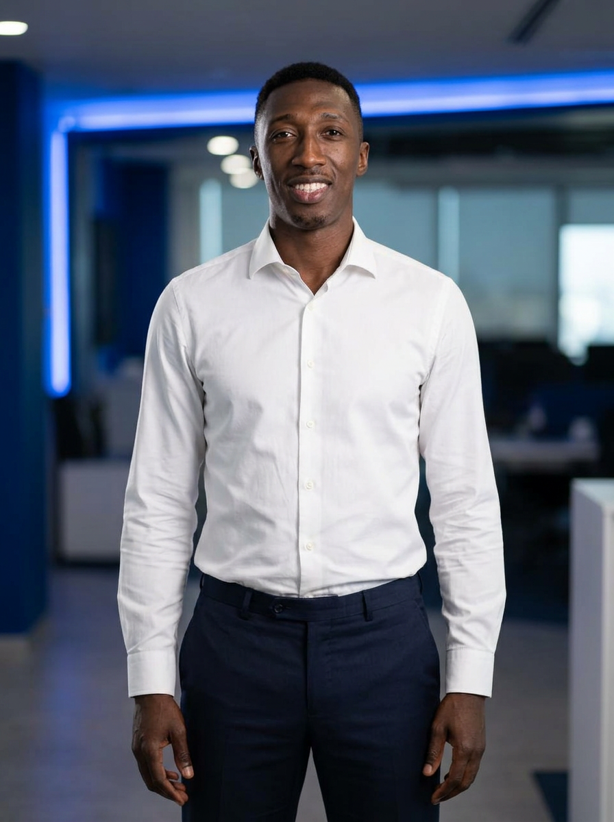 Brand Ambassador — White shirt · Brand campaign portrait