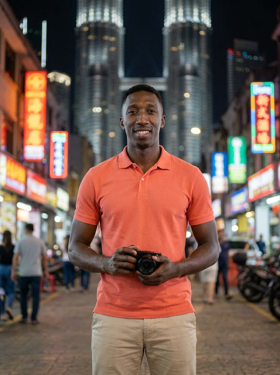 Content Creator — City night · Creator portrait